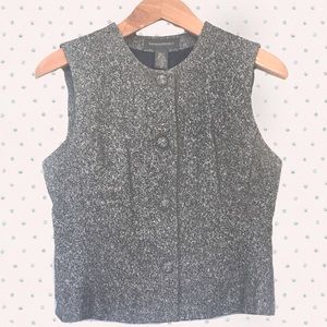Banana Republic Gray Tweed Covered Button Vest 10